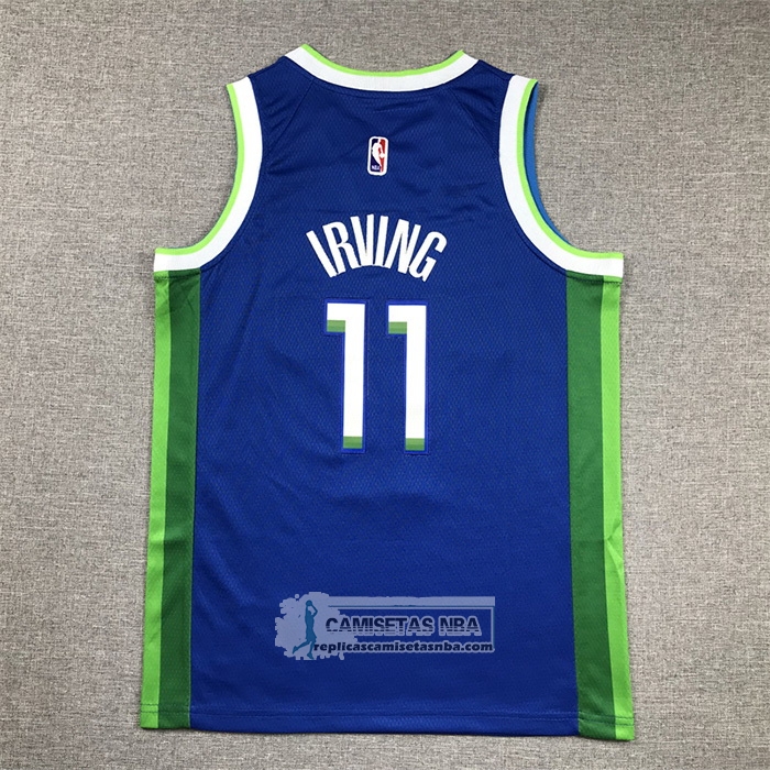 Camiseta Nino Dallas Mavericks Kyrie Irving NO 11 Ciudad 2022-23 Azul